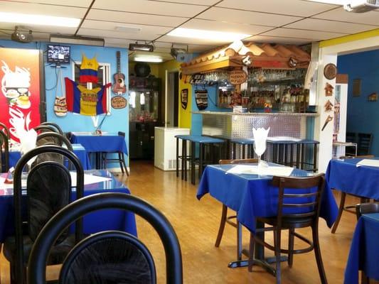 Typical small restaurant with about a dozen tables and a bar in the back corner. Pool table is in the next room.