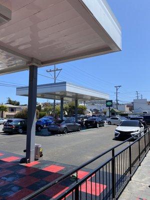 Where cars get polished and waxed