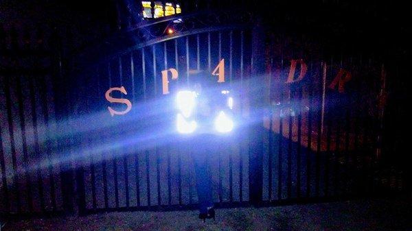 This is me in front of the Spadra Gate  that leads to the Cemetery. Reminds me of The Adams Family Gate.