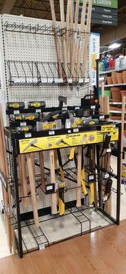 Thinking these axes should be kept more secure.  In the middle of a grocery aisle.