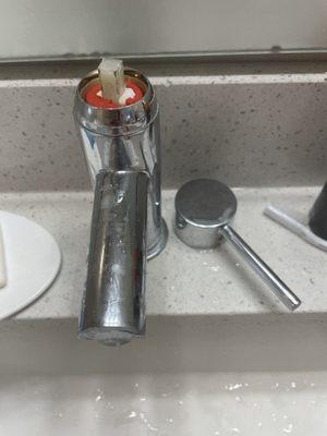 Broken bathroom faucet