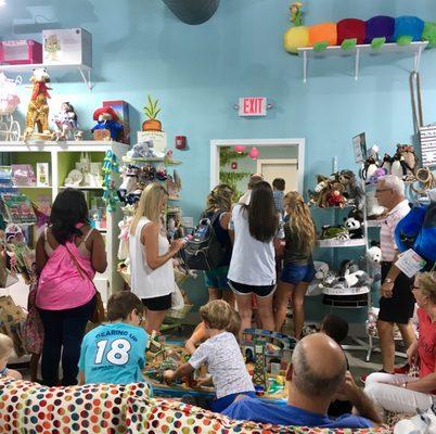 Customers arrive to meet visiting characters from Paw Patrol