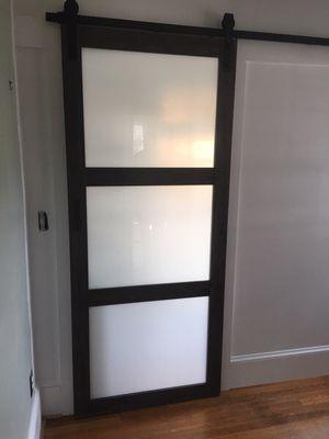 Tempered glass barn door