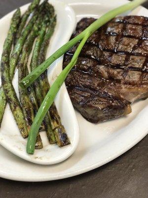 The Best Steak Around with Amazing Grilled Asparagus