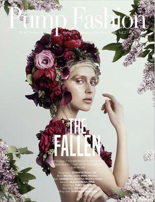 PUMP Magazine publication of floral collaboration makeup by Beauclair Beauty Bar