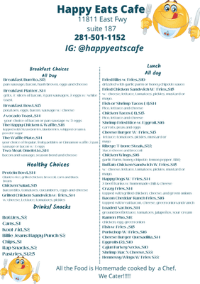 Happy Eats Menu