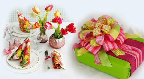 Ribbon and Paper Napkins go together so well  www.ampelco.com