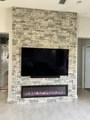 Not only do we sell and install televisions, we custom build Fireplaces.