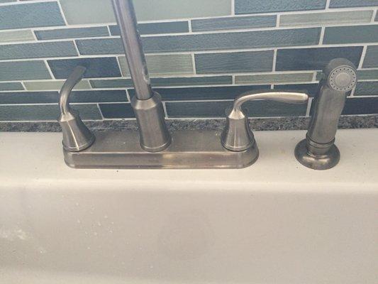 Contractor claims that this faucet is installed correctly and wants to be paid in full for the work.