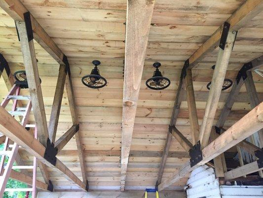 Ceiling of porch addition