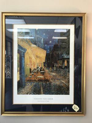 Pre- framed print of Cafe Terrace at Night by Van Gogh