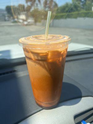 Thai ice tea with no boba.