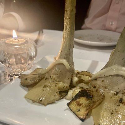 Grilled artichoke hearts (special appetizer)