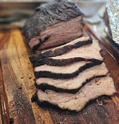 BBQ Brisket being sliced.