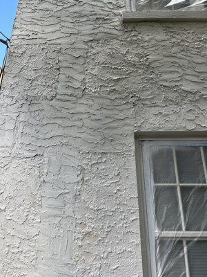 stucco repair done poorly