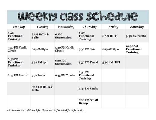 Our April classes