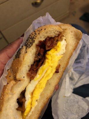 Bacon and egg sandwich