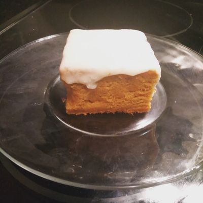 Pumpkin cake with homemade cheese frosting