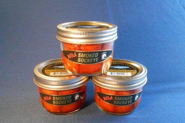 Smoked Sockeye Salmon in 6.5 Oz Jar - Ships USPS