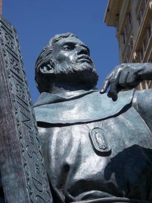 John Houser, sculptor; Fray Garcia de San Francisco; 1996; bronze