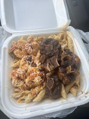 Oxtail and Shrimp Pasta