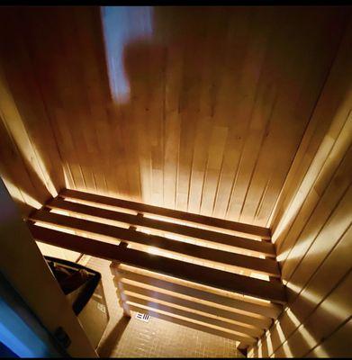 Sauna assembly, heater and light installation