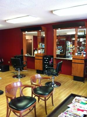 A comfortable private place to relax and enjoy a hair or nail service