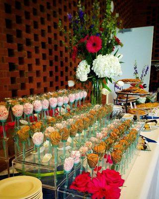 Catered Dessert Station! Strawberry & chocolate mousse, assorted cookies & canolis