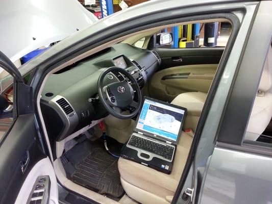 We own a Toyota OEM scantool for dealership-level capability on Toyota/Scion/Lexus vehicles.  We are experts on the Prius and other hybrids.