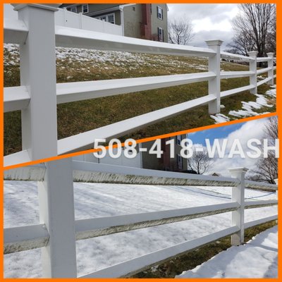 Vinyl fence before and after