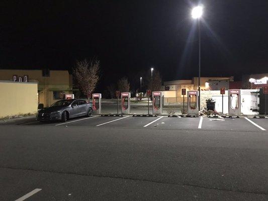 Remaining 6 of 12 SC 250kW stall (+1 towing access stall to the left that is not in the photo)