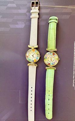 Batteries for these beautiful watches from MURANO, ITALY only $7, new strap only $16.95