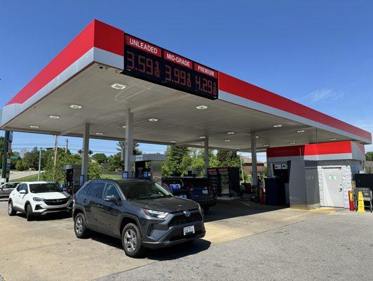 Toyota RAV 4 Hybrid rarely is seen at a gas station