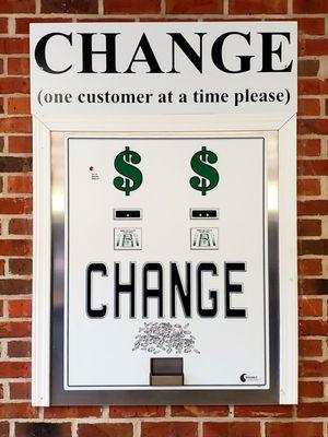 Change machine at SUNSHINE COIN LAUNDRY in Thomaston, Georgia.