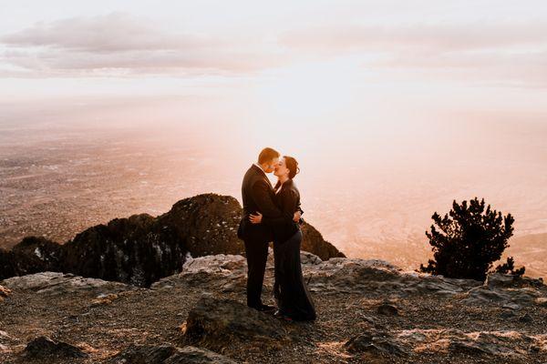 Sandia crest engagement portraits.