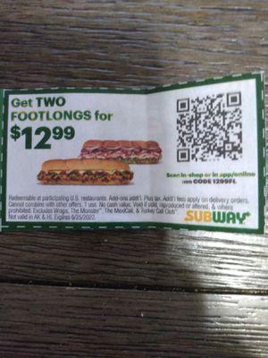 Coupon that Subway store manager on Claremont Ave Montclair NJ refused to look at and honor.