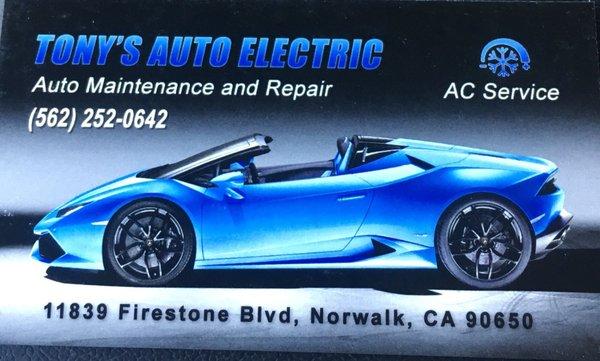 Tony's Auto Electric