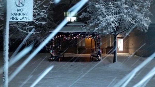 Our lit up gazebo during the Winter