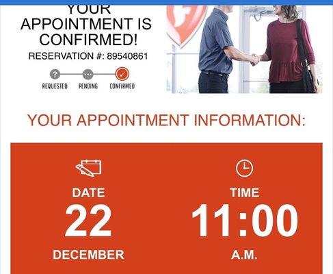 Appointment that was not honored