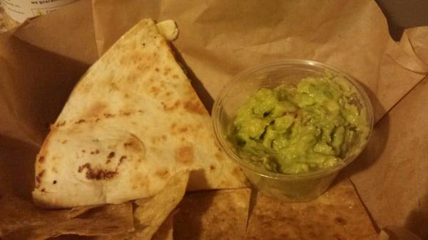 Quesadilla (what's left of it) & a side of gauc...