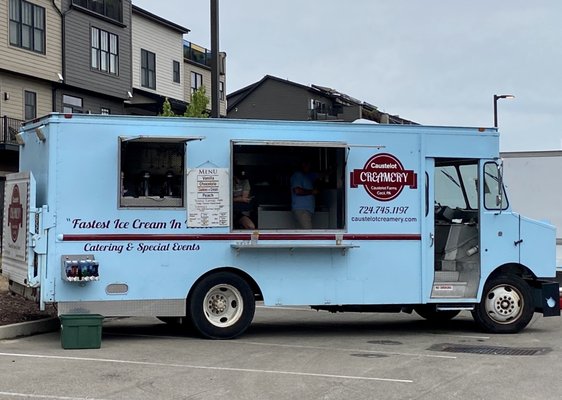 Ice cream truck at taco festival