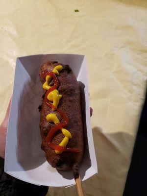 Spicy corn dog! So delicious!