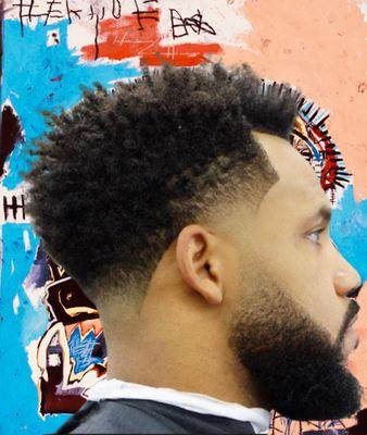 Men temp fade with beard trim