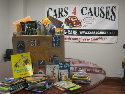 Cars 4 Causes Book Drive.