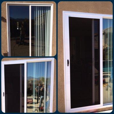 Vista Security Sliding Screen Door Done by Screenmobile White Before&After