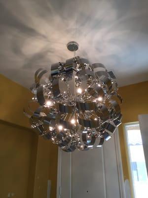 Custom wiring and install of custom chandeliers, light fixtures and ceiling fans.