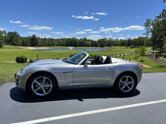 Top down kind of day and lunch at the clubhouse.