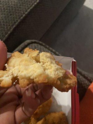 Nothing but breading on this "chicken" bite.