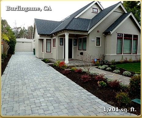 New home in Burlingame finished in style with pavers!