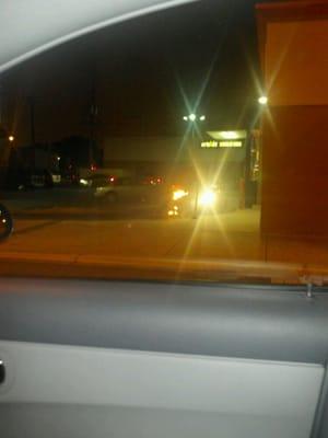 Car on fire in the drive thru